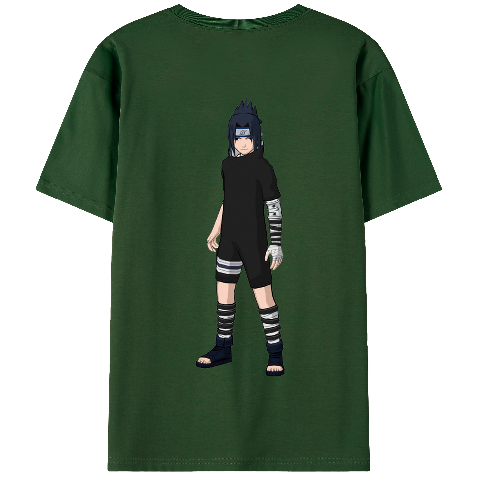 （画像用） NARUTO -ナルト- うちは サスケ Uchiha Sasuke 綿100％半袖Tシャツ（背面プリント）